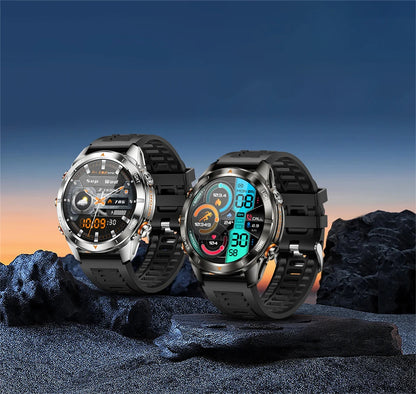 New Outdoor Sport Smart Watch Men 1.46" AMOLED Screen LED Flashlight 515mAh Battery 10ATM Waterproof Bluetooth Call Smartwatch