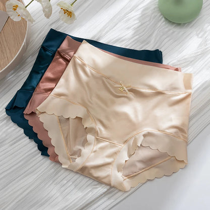 Silk Panties Nice Briefs Soft Underwear Women's Mid rise Elegance Girls Sexy Lingerie.