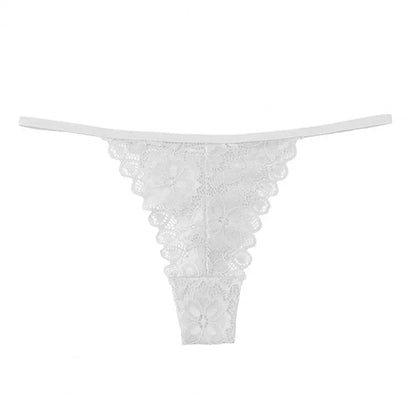 Summer Panties Women Low Rise Cotton T-Shape Panties Crochet Lace Hollow Out Breathable Thong Women Briefs Thin.