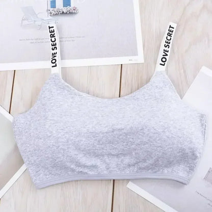 Women Active Bra Casual Top Letters Print Strap Cotton Top Fitness Gym Jogging Sleep Bra Girl Wire Free Bandeau Paded Bra Tops