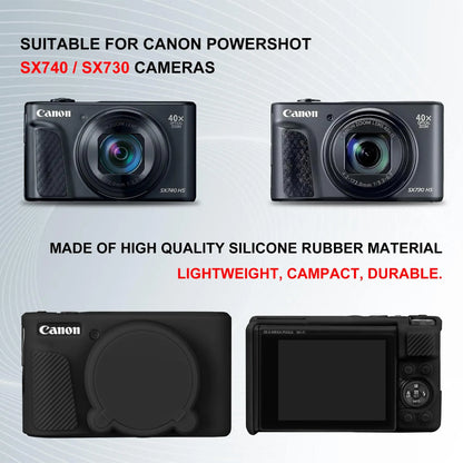 Camera Case for Canon PowerShot SX740 / SX730 Digital Camera, Soft Silicone Protective Bag Removable Lens Cover Accessories.
