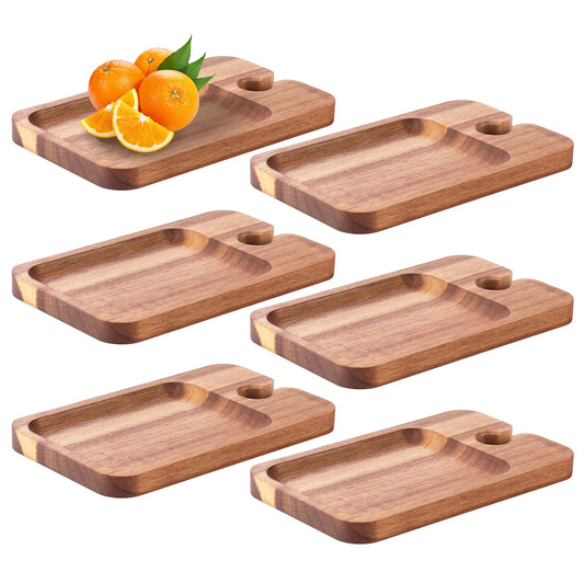 Wood Appetizer Plates With Wine Glass Holder Wine Appetizer Plates Wood Charcuterie Boards for Wine Party Housewarming Party.