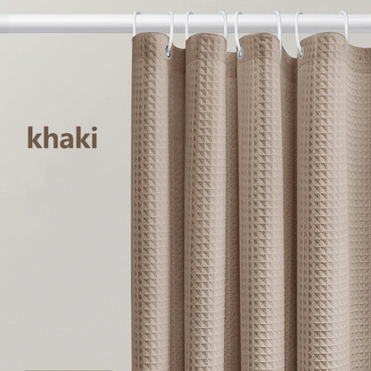 Verdickter, einfarbiger Waffel-Duschvorhang, porenfrei, doppelseitig, wasserdicht und schimmelförmig, geeignet für Toilette und Badezimmer