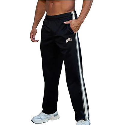 American-style best-selling thin, sporty, casual, simple, trendy, loose, wide-leg jogging long pants for men