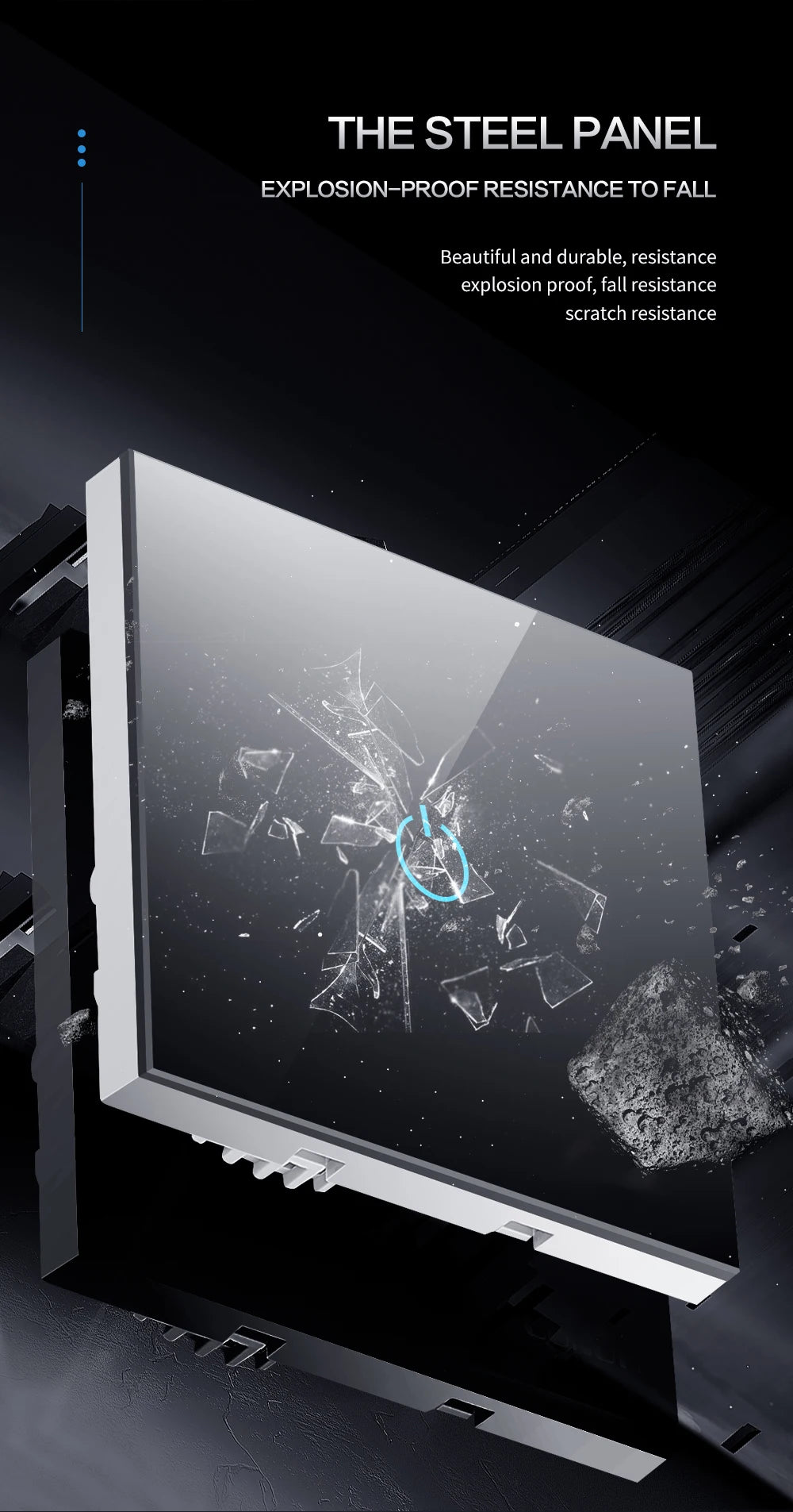 BONDA Smart Switch Alexa RF433 Keine neutrale Tuya-Steuerung funktioniert mit Google 1/2/3 Gang Smart Life Home Light WiFi Touch Switches 86.