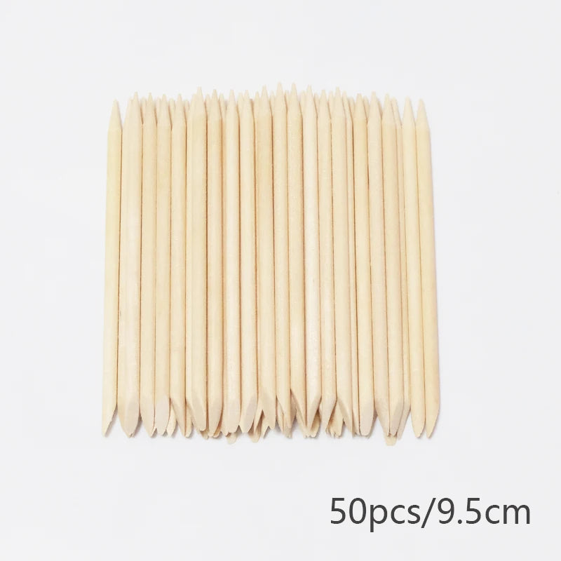 20/50/100pcs Nail Cuticle Pusher Wooden Design Drawing Painting Stick Remover Orange Wood Sticks for Nail Art Tools