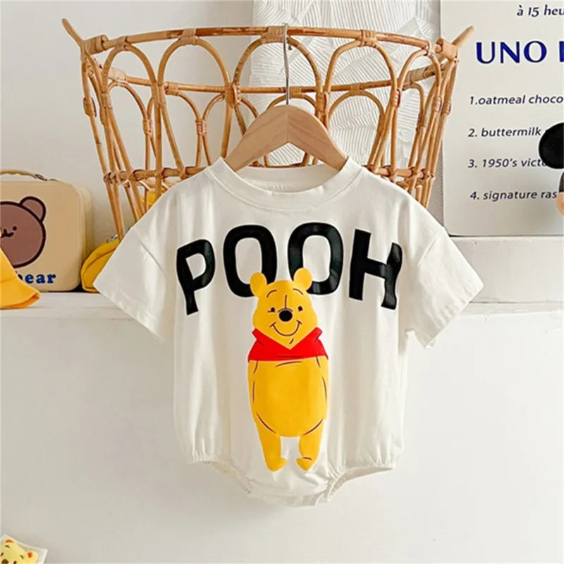 Cartoon Pooh Bär Bodys Schatz Tasche Furz Kleidung Baumwolle Weiche Sommer Baby Kleidung Neugeborenen Fotografie Strampler K5652.