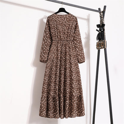 Frühling Sommer Frauen Maxi Kleider Casual Volle Hülse Floral Gedruckt Oansatz Frau Bohe Strand Party Lange Kleid Mujer Vestidos