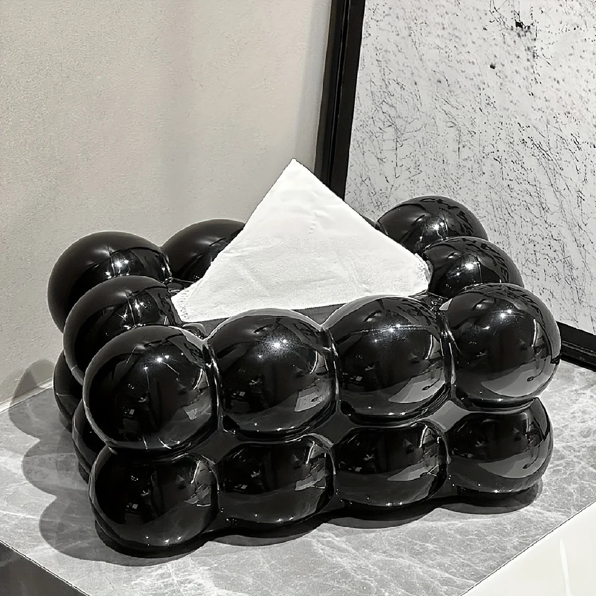 Chic Cloud-Shaped Tissue Holder Decorative Desktop Organizer for Living Room Durable Plastic Napkin Dispenser with Storage Box.