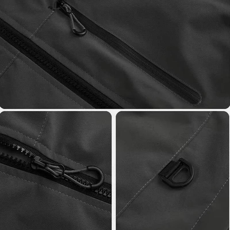 Outdoor Windbreaker Hooded Jacket Men Softshell Zip Up Windproof Waterproof Mountain Skiing Hiking Camping Jacket Autumn Coats.