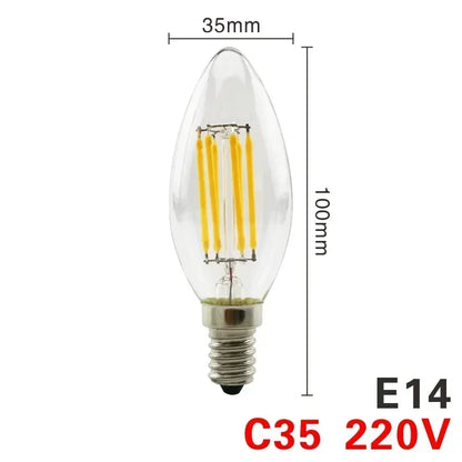 LED Retro Edison Glühbirne E14 E27 AC 220V 2W 4W 6W 8W Vintage Glas lampe C35 G45 A60 St64 G80 G95 G125 LED Filament Licht Wohnkultur.