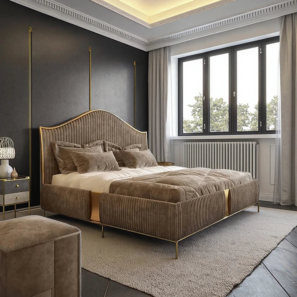 Großhandel Hotel Schlafzimmer Möbel Set Stoff Leder Fall Bett Holz King Doppel Lagerung Luxus Custom Kiefer Modern