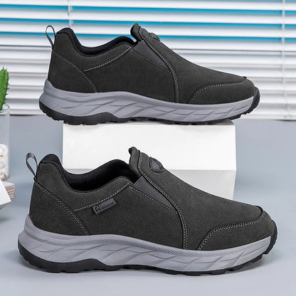 Mens Walking Shoes Leather Anti Slip Wear-resistant Autumn Fashion High-quality Soft Sole Comfortable Casual Flat Sneakers Man.