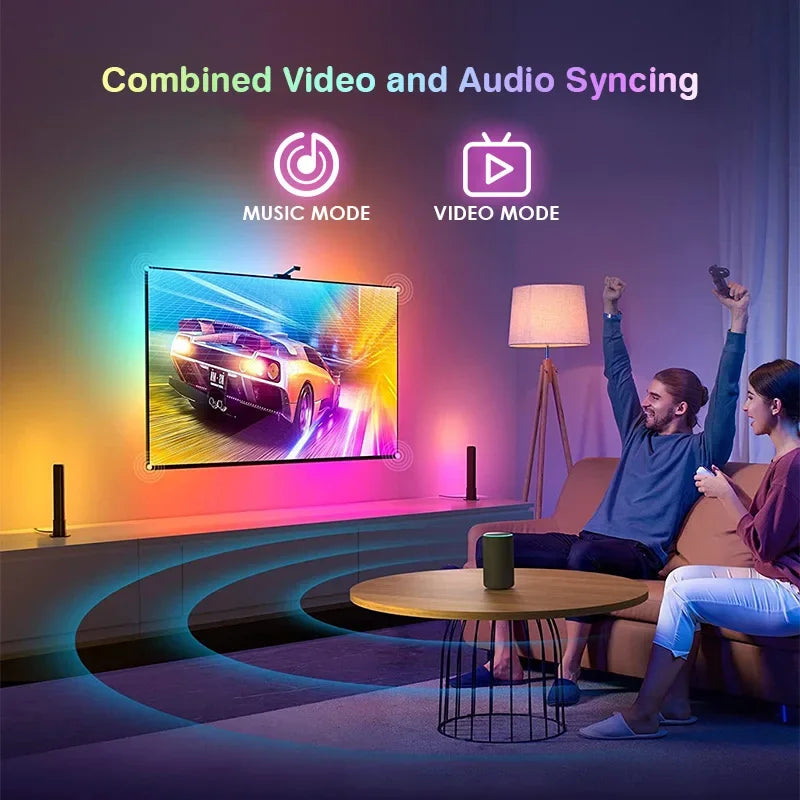 Bluetooth APP Control TV Bildschirm Hintergrundbeleuchtung RGBIC Lichtleiste Farbpicking Sync mit 55-75 Zoll Monitor Spiel Atmosphäre Lampenband.