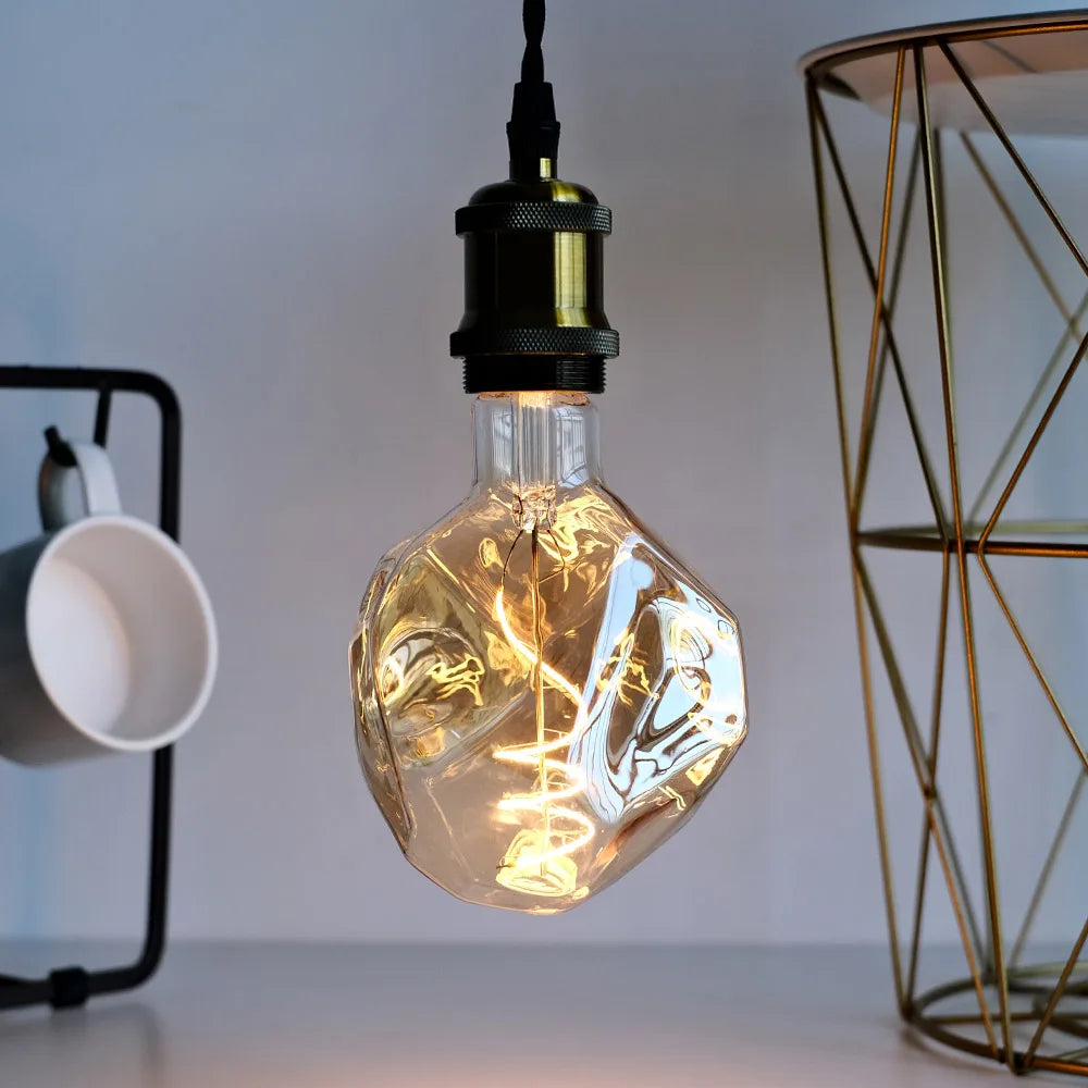 TIANFAN Edison Led-lampe Big Stone G125 4W Dimmbar 220-240V E27 2000Kelvin Super Warm Spezialität Dekorative Glühbirne.