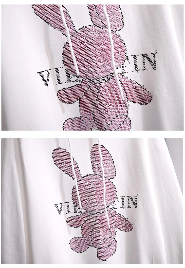 175Kg Plus Größe frauen Fehlschlag 170 Herbst Winter Neue Lose Fleece Cartoon Mit Kapuze Sweatshirt Schwarz Weiß 6XL 7XL 8XL 9XL 10XL 11XL.