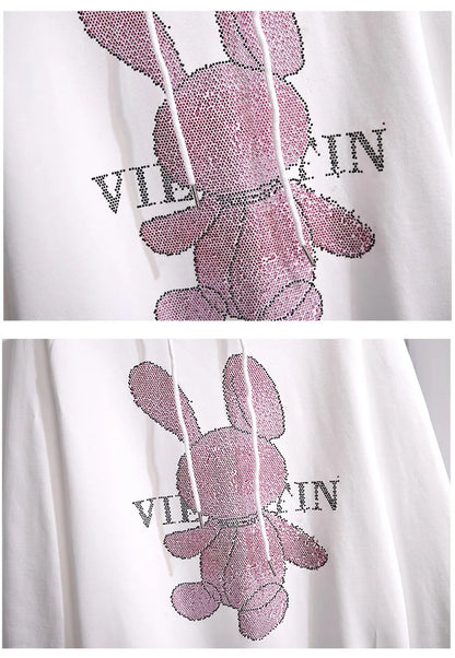 175Kg Plus Größe frauen Fehlschlag 170 Herbst Winter Neue Lose Fleece Cartoon Mit Kapuze Sweatshirt Schwarz Weiß 6XL 7XL 8XL 9XL 10XL 11XL.