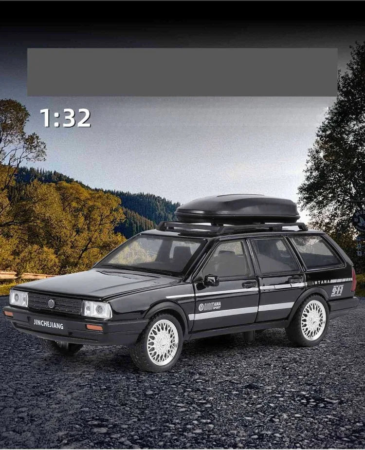Diecast 1:32 VW SANTANA Wagon Alloy Car Model with Sound Light Children Boy Birthday Gift Toy Vehicles Miniature Voiture.