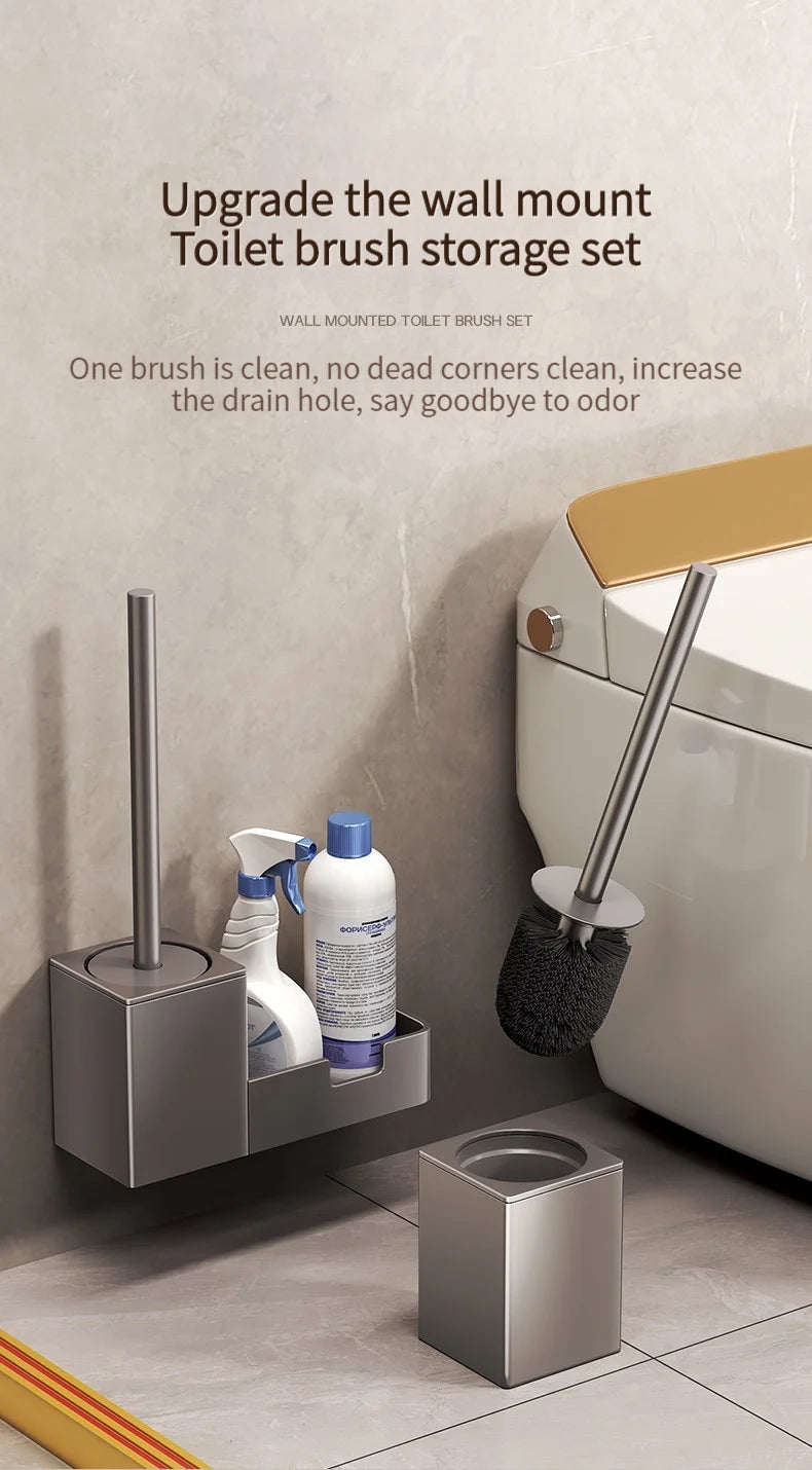 Kein Stanzen Badezimmer-Toilettenregal/Badezimmer-Wandbehang-Toilettenregal/Toilettenbürstenaufbewahrung