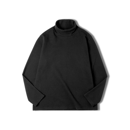 Maden Casual Gray Knitted Turtleneck Sweaters Men's Vintage 310g High Collar Waffle Pullovers Basic Fashion Black Warm Jumper