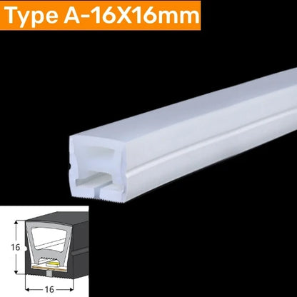 Recessed Black Silicone Tube LED Neon Light Flexible Rope Channel Diffuser WS2811 WS2812B Outdoor Waterproof Ribbon Strip Lights