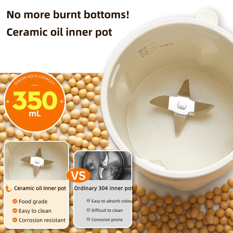 350ML Soybean Milk Machine Automatic Intelligent Food Blender Electric Fruit Juicer Water Boiling Kettle Rice Paste Maker 220v.