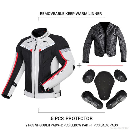 Waterproof Motorcycle Jacket Pant Suit Cold-proof Motorbike Jacket Men Motocross Riding Clothing CE Protective Gear Size M-5XL.