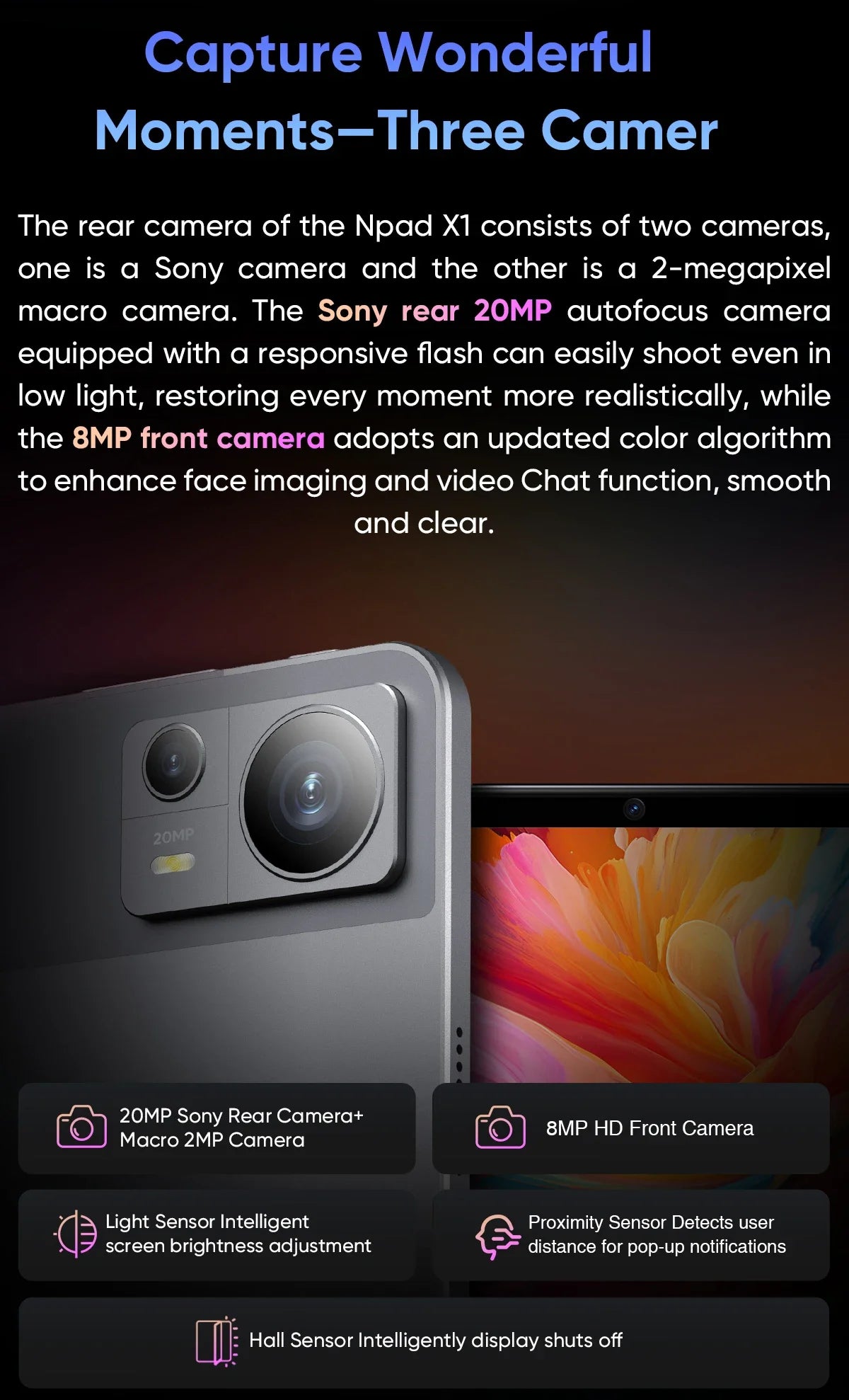 N-ONE NPad X1 Tablet PC 8GB RAM+128GB ROM 10.95'' 2000*1200 FHD IPS Android 13 4G LTE 8-Cores MTK G99 Fast Charging WIFI BT5.1