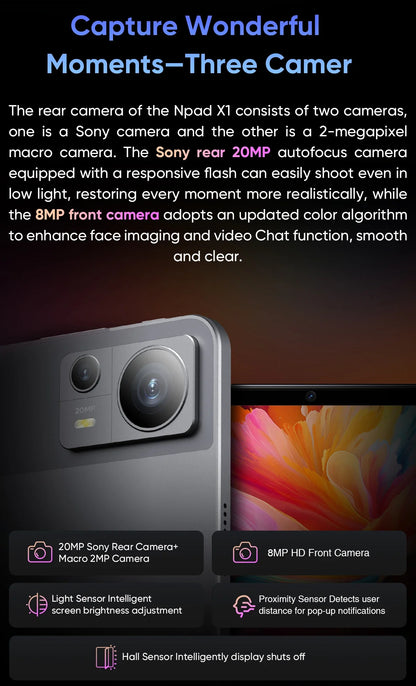 N-ONE NPad X1 Tablet PC 8GB RAM+128GB ROM 10.95'' 2000*1200 FHD IPS Android 13 4G LTE 8-Cores MTK G99 Fast Charging WIFI BT5.1