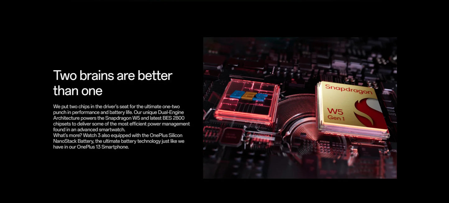 Global Version OnePlus Watch 3 Smart Watch 1.50inches LTPO  AMOLED Display Snapdragon W5 Processor Dual Frequency GPS Wear OS