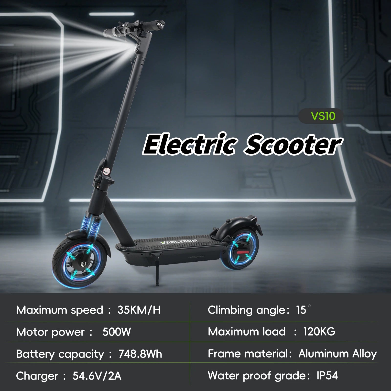 Scooter Electric Scooter Peak 1000W 48V 15.6Ah Li-ion Cell Powerful Foldable Electric Kick Scooter 10" Smart Display Support APP.