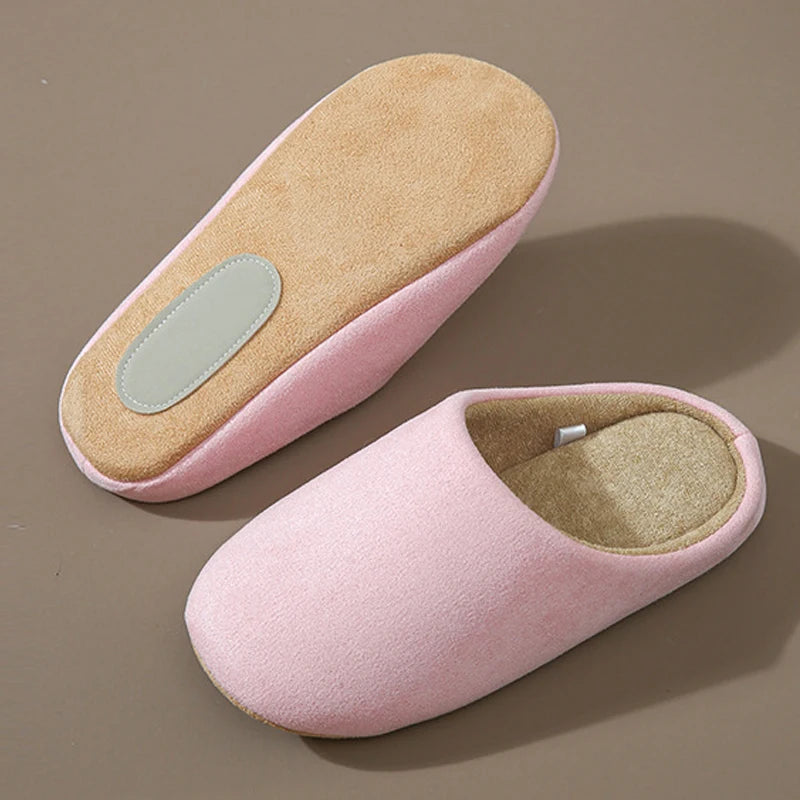 Asgard Women Warm House Slippers Winter 2024 New Silent Flat Bedroom Slides Indoor Cozy Fur Women Cotton Shoes Men Fuzzy Slipper.