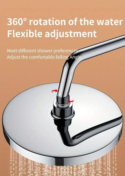 25cm Top Spray Large Water Volume Booster Shower Head Pressurized Single Head Home Bathroom Shower Head Set