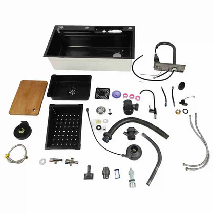 Intelligentes Küchenspülbecken, professionelles Edelstahl-Waschbecken mit verdickter gebürsteter Oberfläche, großes Fassungsvermögen, Digitalanzeige, Küchenspüle