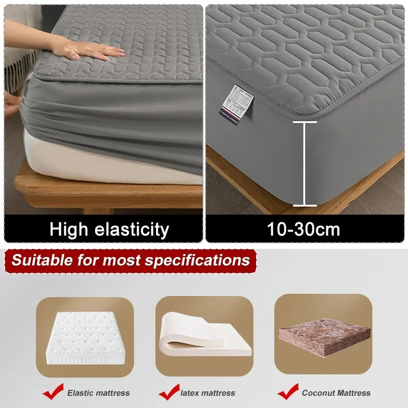 Waterproof Thicken bed Cover Protector Skin-Friendly Queen King Double Fitted Sheet Mattress Cover Mat 150x200 180x200 160x200cm.