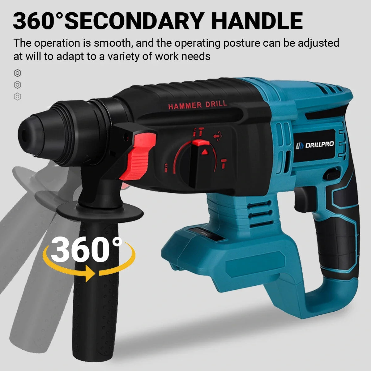 Drillpro Elektrowerkzeug-Set, 800 N.M, elektrischer Schraubenschlüssel, Bohrhammer, 13 mm Bohrmaschine, 125 mm Winkelschleifer für Mak 18 V
