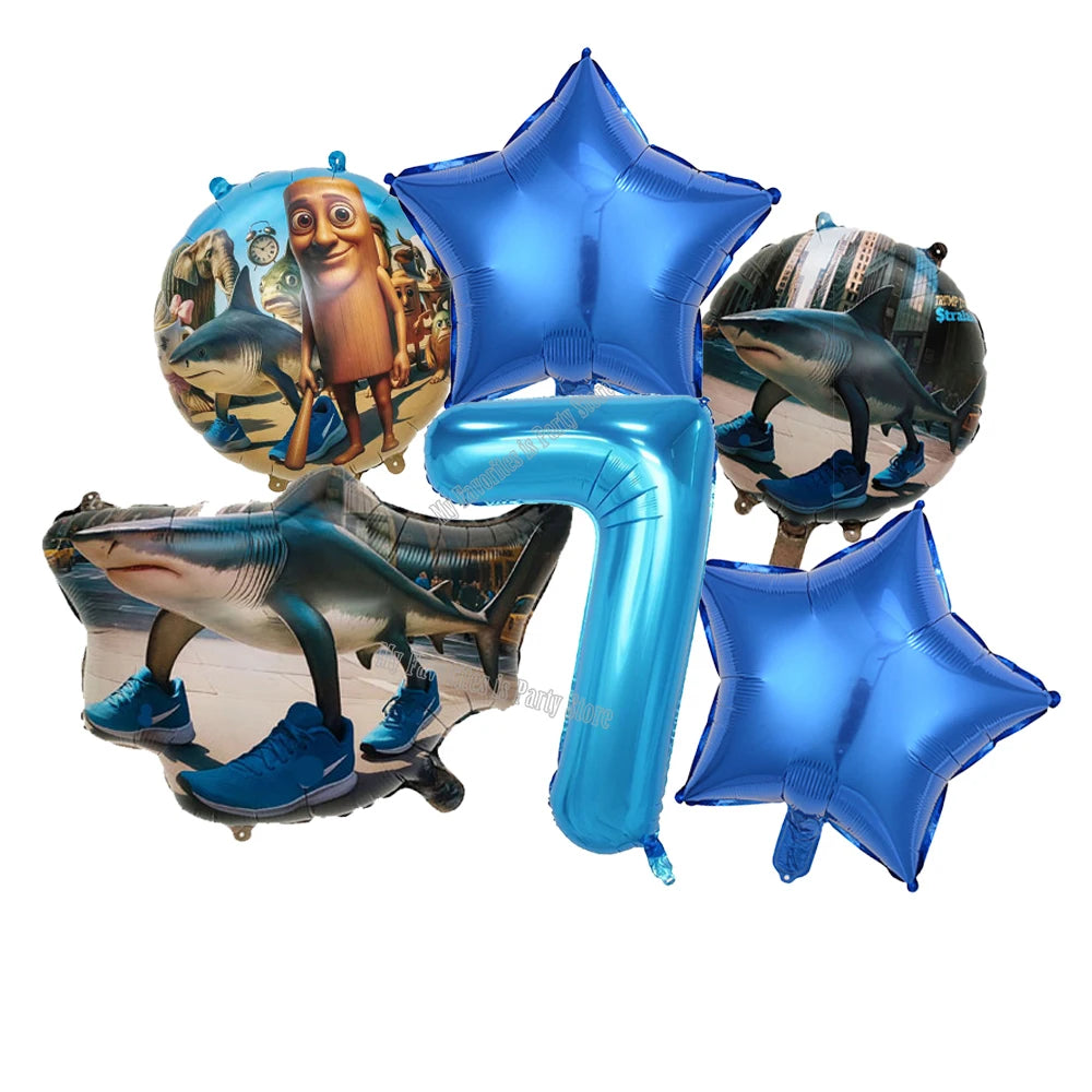 Italienisches Brainrot-Ballon-Set, Babyparty-Party-Ballon, Tralalero Tralala TungTungTungSahur-Luftballons, Dekoration, fotografische Requisite