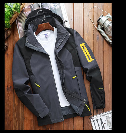 CHRLCK Men's Waterproof Hiking Jacket Women Windproof Windbreaker Breathable Camping Hunting Running Trekking Fishing Coats.