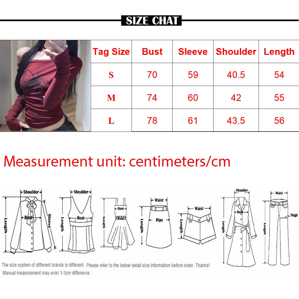 Gothic Print Grunge T-Shirts Women Long Sleeve Off the Shoulders Tops Y2K Clothes Streetwear Shirt Korean Style Vintage Crop Top.