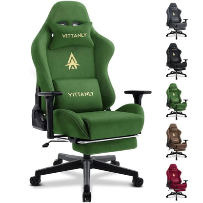 Kitinjoy Gaming-Stuhl, ergonomischer Bürostuhl, Schreibtischstuhl mit Lordosenstütze, höhenverstellbar, mit natürlichem Wild-Computerstuhl