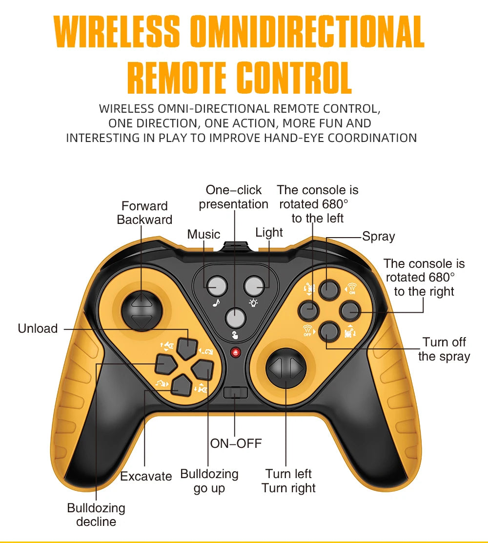 Alloy Rc Excavator Truck Toy Kids Remote Control Engineering Trucks Electric Vehicle Machine Games for Kids Boys Birthday Gifts.