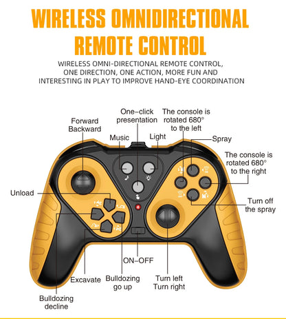 Alloy Rc Excavator Truck Toy Kids Remote Control Engineering Trucks Electric Vehicle Machine Games for Kids Boys Birthday Gifts.