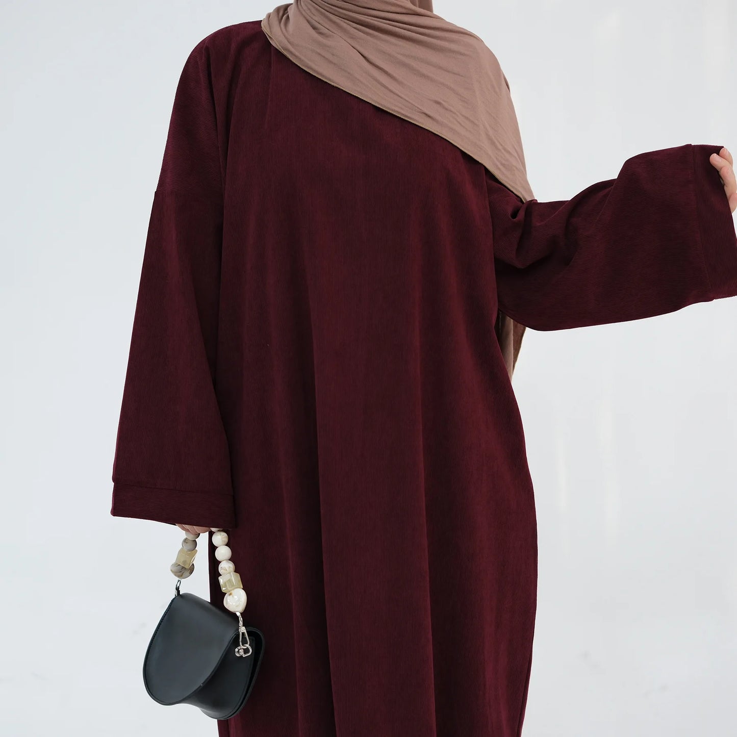 2024 Winter Dubai Women Corduroy Abaya Dress Ramadan Eid Arabic Modest Muslim Clothing Islam Party Jalabiya Fashion Turkey Robe.