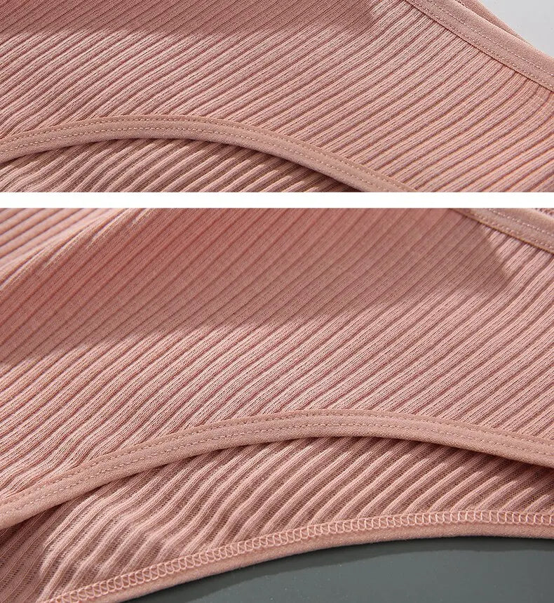 4PCS/Set Summer Solid Color Cotton Panties Female Underpants Sexy Panties for Women Briefs Underwear Plus Size Pantys Lingerie.