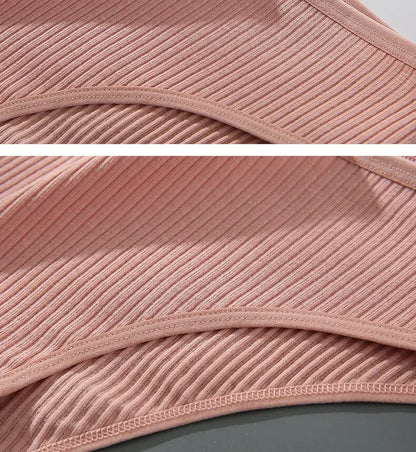 4PCS/Set Summer Solid Color Cotton Panties Female Underpants Sexy Panties for Women Briefs Underwear Plus Size Pantys Lingerie.