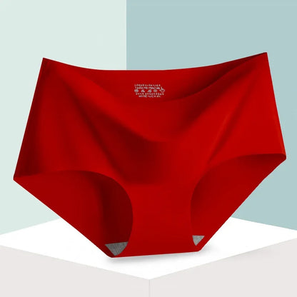 Seamless Ice Silk Panties For Women Intimate Comfort Briefs Large Size Mid-waist M-XXL Multiple Color Options Lingerie 1 Piece.