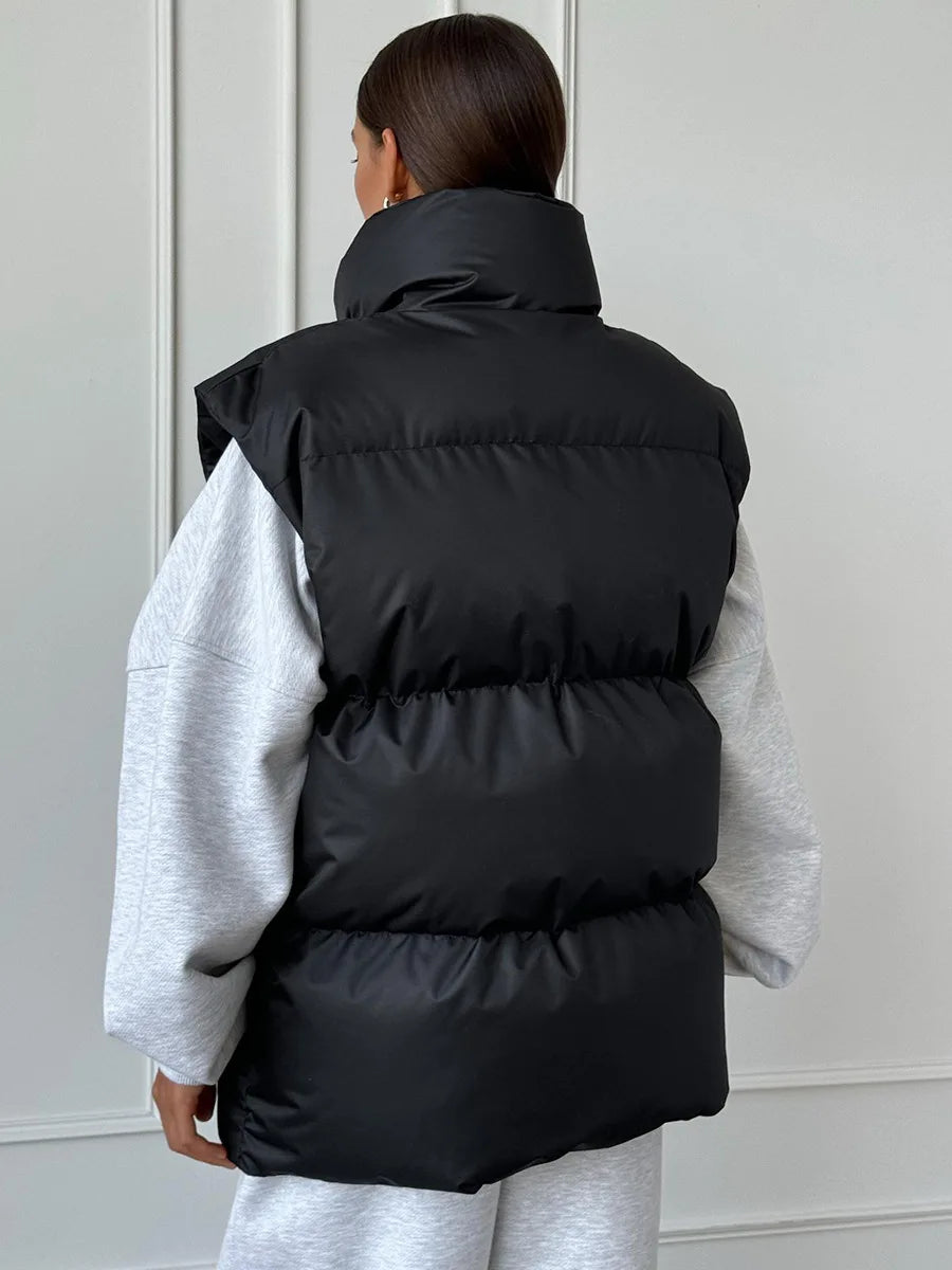 Talenza Damen-Weste aus Baumwolle, neu, ärmellos, sportlich, lässig, einfarbig, Winter, warme Weste, Jacke, Weste, Damen-Baumwolljacke