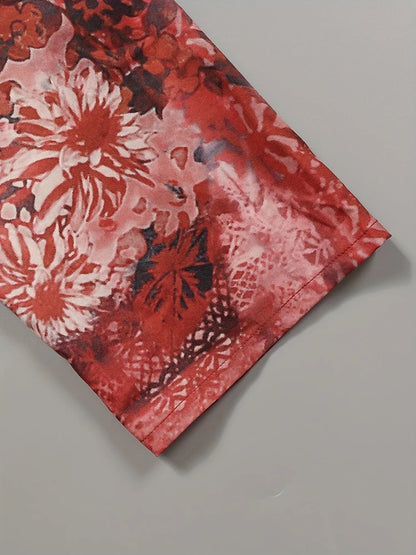 Plus Size 2025 New Fashion Ladies Button Shirt Summer Autumn Long Sleeve T Shirt Tops Business Casual Floral Shirt.