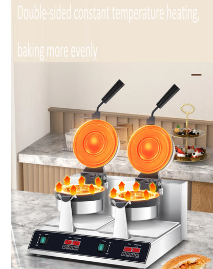 Digital Display Double-Headed UFO Burger Waffle Donut Machine Stainless Steel Hot Sale Electric Ice Cream Waffles Burger Maker.
