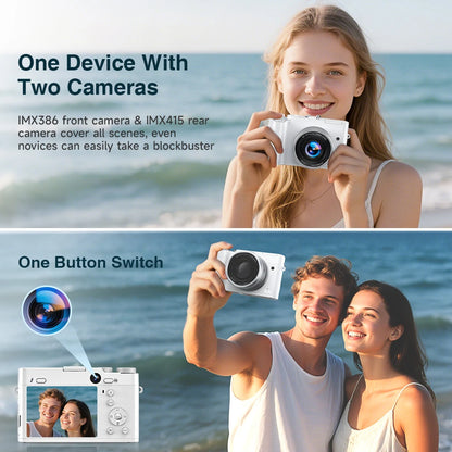 5K 64MP WiFi Digital Camera, 6X Optical Zoom, 30FPS Vlogging Camera, Rear & Front Cameras for Photography and Video, 64GB Card.